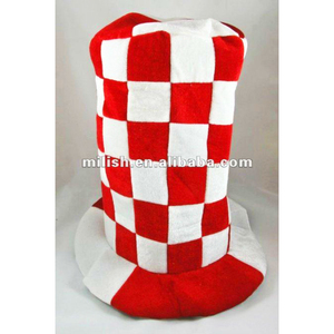 Sombrero <span class=keywords><strong>de</strong></span> Copa Alto <span class=keywords><strong>de</strong></span> Terciopelo para Fiestas, Color Blanco y Rojo, Estilo Inglés, San Jorge, Fútbol, MH-0684 - Product Image 4