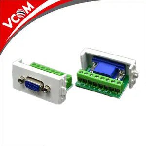 High quality 86 type 3 ports 3.5 audio RCA blank module faceplate wall mount HDMI and VGA face plate