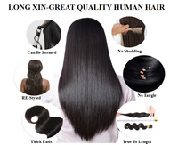 Extensions de cheveux humains vierges brésiliens couleur naturelle pour salons et confection de perruques