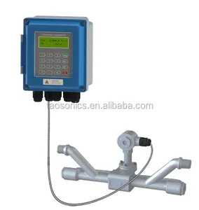 low cost wall mounted inline tube type ultrasonic water flow meter for closed conduit