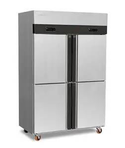 4 cửa ra vào thương mại thẳng đứng hiển thị tủ lạnh Máy Làm Lạnh và Tủ Lạnh Chung, 1380L Dọc Máy Làm Lạnh