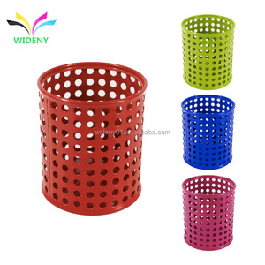 WIDENY modello rotondo perforato banca scuola office desk desktop organizer filo di acciaio ferro rete metallica della penna matita titolare per tazza - Product Image 2