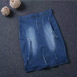 Sottile di Alta Vita <span class=keywords><strong>Gonna</strong></span> A Matita Fori Strappato Saia <span class=keywords><strong>Midi</strong></span> Feminino Lavato Divisa di Colore Jupe Pannello Esterno Del <span class=keywords><strong>Denim</strong></span> EB0206 - Product Image 4