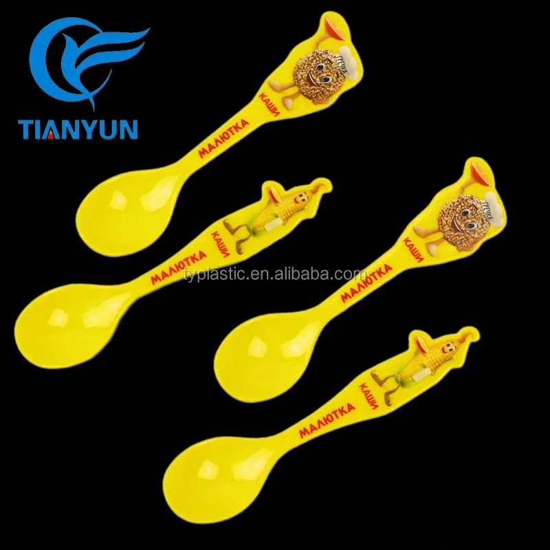 Custom Shape and Logo Printing Plastic Ice Cream Spoon