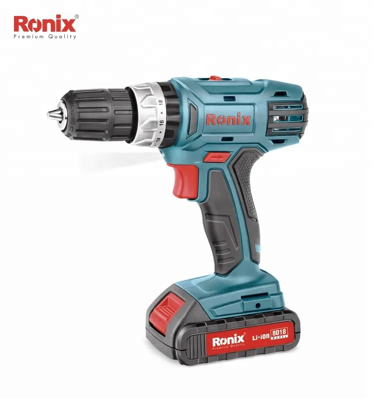 Ronix Power Tools高性能コードレスドリル18V1.5Ahコードレスドリルヘビーデューティーコードレスドライバードリルモデル8018