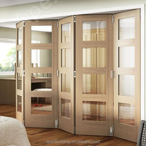 Inserts <span class=keywords><strong>de</strong></span> porte en bois pour l'intérieur au design moderne, porte pliante en verre - Product Image 1