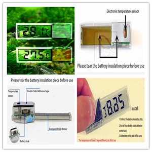 2018 New Điện Tử LCD 3D Pha Lê Kỹ Thuật Số Nhiệt Kế Aquarium Fish Tank Nước Nhiệt Độ Đa Chức Năng Công Cụ Đo Lường - Product Image 5