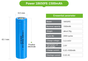 전동 공구 사용 원통형 Lifepo4 배터리 셀 3.2V 1000Mah 1500mAh IFR 18500FE 리튬 인산염 배터리 - Product Image 4