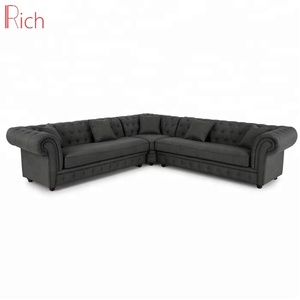 Tela Gris de rollo brazo distintos esquina sofá italiano moderno Nuevo diseño esquina L sofá en forma de - Product Image 4