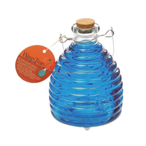 Trampa de avispas de vidrio con tapón de corcho, mango colgante para jardín, granja, trampa de vidrio colgante, artículos de vidrio coloridos - Product Image 6
