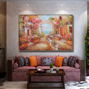 Bella decorazione della parete di casa dipinti impressionisti fatti a mano di villaggi - Product Image 5