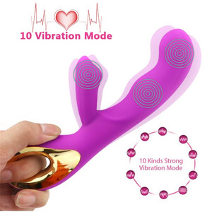 Mainan seks tongkat pemijat isi ulang Usb silikon 10 kecepatan Vibrator peluru ganda - Product Image 2