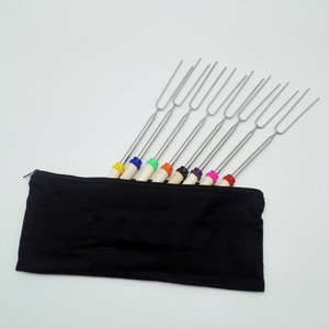 Custom 32 "barbacoa canva <span class=keywords><strong>bolsa</strong></span> extensible flexible de acero inoxidable madera <span class=keywords><strong>asar</strong></span> telescópico mango de madera barbacoa tenedor - Product Image 3