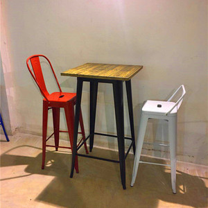 Sillas de respaldo de alta calidad, taburete <span class=keywords><strong>y</strong></span> mesa de <span class=keywords><strong>Bar</strong></span> de Metal de estilo Retro - Product Image 1