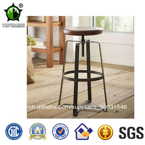 Antique Vintage <span class=keywords><strong>Marais</strong></span> Low Back <span class=keywords><strong>Bar</strong></span> en bois Haut Métal Tabourets - Product Image 1