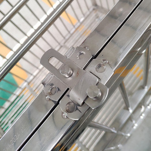 Rectangle Tubing Stainless Steel Silver Eco-Friendly <strong>Dog</strong> <strong>Cage</strong> Vet Equipment Animal <strong>Cages</strong> Exercise Pen <strong>Indoor</strong> Outdoor 94x65x75CM - Product Image 6