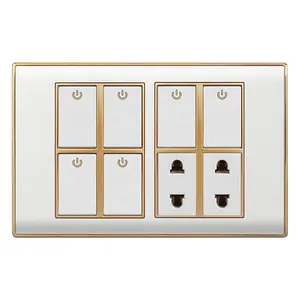 Pakistan new style EW-01 Series 6+2 wall electric switch socket