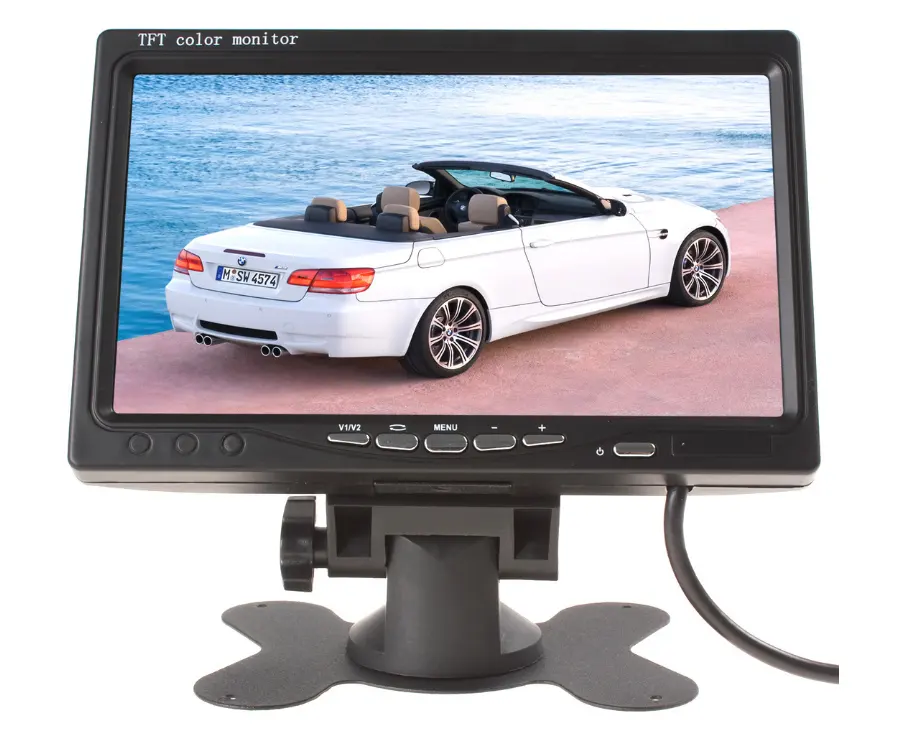 12 V 7 इंच कार टीवी पर नजर रखने के साथ यूएसबी 1080 p ए वी/टीवी/मॉनिटर वीजीए इनपुट कार का नेतृत्व किया hdmi इनपुट कार की निगरानी