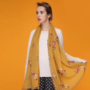 Bán buôn tua bóng súng đại bác tự thêu khăn bông hijab hồi giáo khăn choàng - Product Image 1