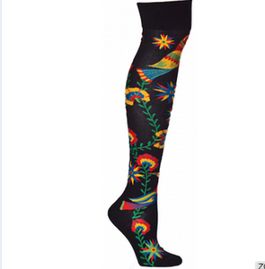 À la mode Personnalisé Conception de Couleur Vive Sur Genou Chaussettes Adolescent Filles Nylon Coton <span class=keywords><strong>Sexy</strong></span> Bas - Product Image 1
