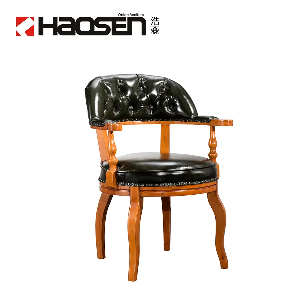 Haosenオフィスチェア木製無垢材会議高級チェア