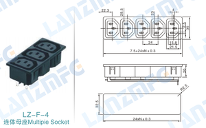 <span class=keywords><strong>ปลั๊ก</strong></span>ไฟอุตสาหกรรม LZ-F-3L แบบ <span class=keywords><strong>3</strong></span> <span class=keywords><strong>ขา</strong></span> IEC พร้อมเต้ารับ 1 ช่อง 250V ไนลอน PA66 ติดตั้งง่าย - Product Image 5