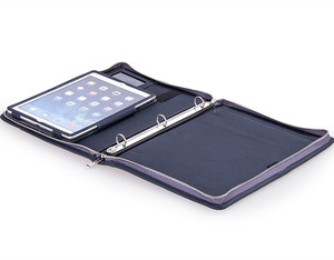 Điều hành Da Nén-Ring Binder <span class=keywords><strong>Folio</strong></span> Kích Thước <span class=keywords><strong>A4</strong></span> Thư Mục Thư Mục Giấy với Chủ cho iPad/iPad Air - Product Image 1