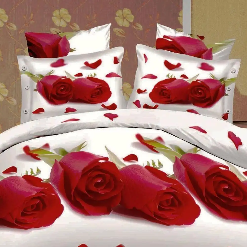 Jogo de cama 3d luxuoso, floral, produtos para casa, duvet, capas de lençol