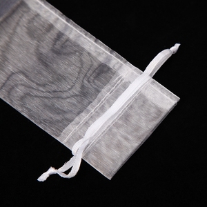 Éventail en <span class=keywords><strong>organza</strong></span> avec cordon de serrage pour fête et mariage - Product Image 6