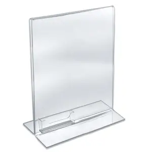 Custom Dubbelzijdig Rechtop Clear Acryl Poster Houder Lucite Literatuur Display Stand