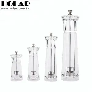 [Holar] 4.5 "H a 12" H Trasparente Manuale Acrilico Pepper Mill