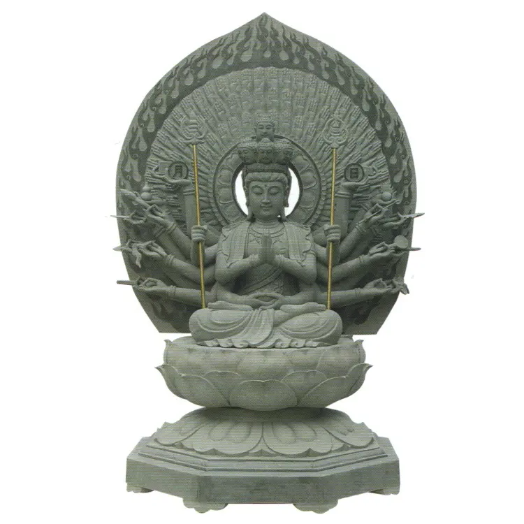 Estatua de Buda tibetano, estatua budista de templo de piedra blanca, Guanyin mil mano, diosa de la justicia, Avalokitesvara, Bodhisattva