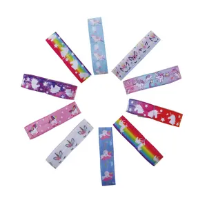 15mm unicorn printed FOE fold over elastic tape ribbon for headband