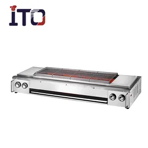 CS-03 uso domestico commerciale in acciaio inox Gas senza fumo barbecue Grill con ventilatore