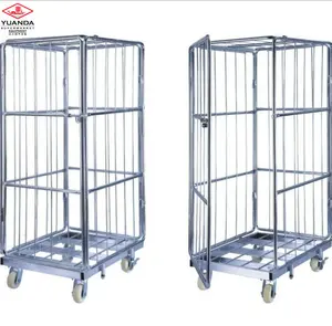 Used warehouse equipment folding roll container metal cage