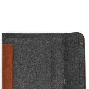High Quality <strong>Customized</strong> Wholesale Felt Leather Laptop Cover Business <strong>Case</strong> Document Bag <strong>Computer</strong> Storage Sleeve for Office Use - Product Image 4