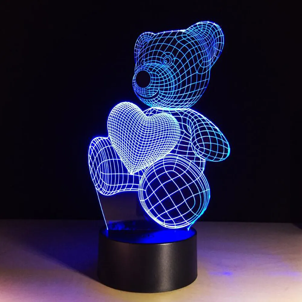 Mickey souris 3d visuel led nuit led moderne lampe de sapin de noël cadeau génial table lampe nuit lumière