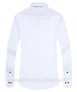 2019 nueva marca diseñador de moda de manga larga de corte Slim sólidos de alta calidad vestido de los hombres, camisa de <span class=keywords><strong>Hombre</strong></span> Ropa camisas de negocios - Product Image 3