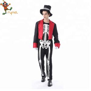 Alta Qualidade Mens Day Of The Dead Traje Smoking Terno Com Chapéu Do Crânio Do Açúcar Mexicano - Product Image 1
