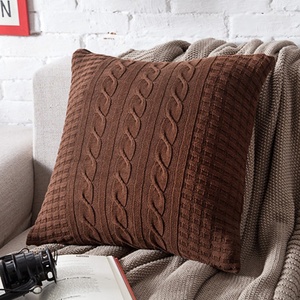 Cheersee Cream <span class=keywords><strong>Big</strong></span> Square Twist Đan Bán Buôn Trang Trí Nội Thất Bông Bán Buôn Gối Trường Hợp Cho Ghế - Product Image 6