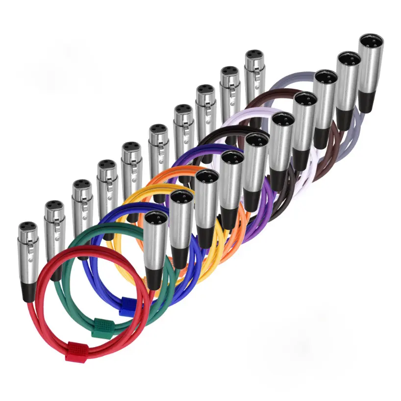 Different Colors Shielded Balanced XLR Cable 3 Pin XLR Male zu Female Microphone Cable