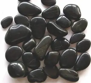 China polished landscaping black river stone pebbles for garden