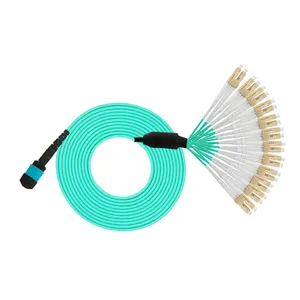 Telecommunication Equipment OEM 24 Core OM3 Multimode MPO-LC OM3 Fiber Patch Cord