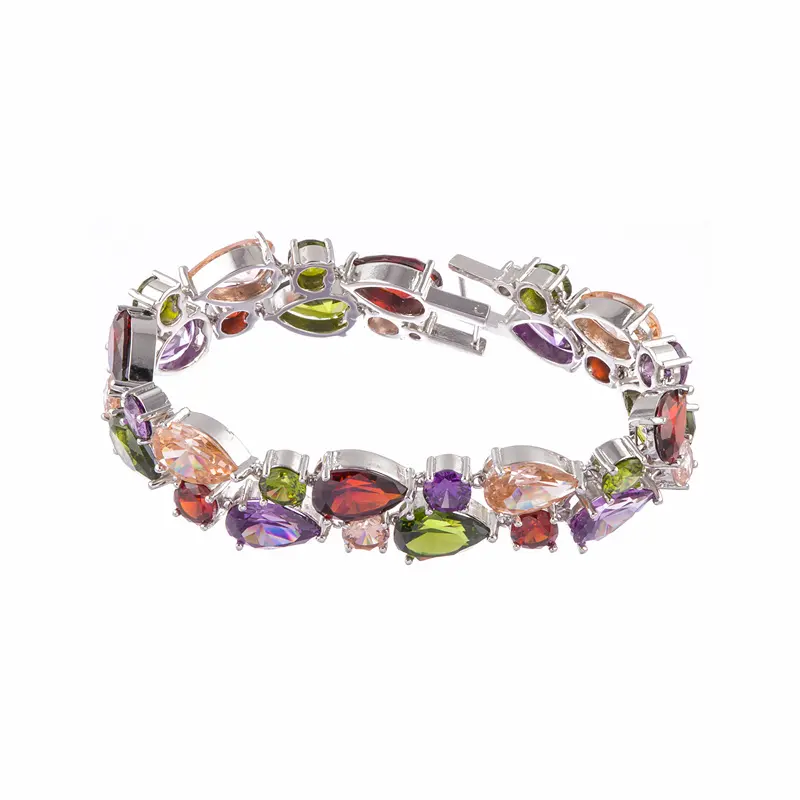 Wholesale cheap 925 silver plated crystal jewelry bracelet for women