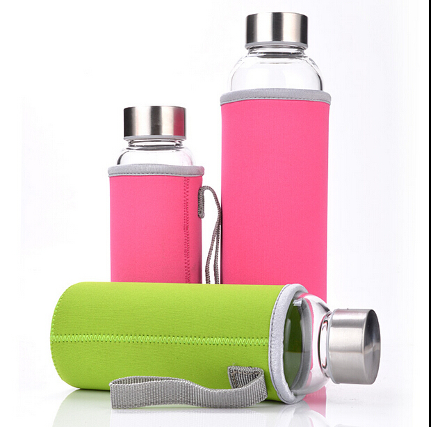 KC-08621 Water Bottles Premium Borosilicate bottle portable glass water bottle