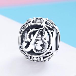 Mới Đến Mỹ Bạc Trang Sức 925 Sterling Silver A-Z Thư Bộ Sưu Tập Bảng Chữ Cái Charms <span class=keywords><strong>Bead</strong></span> Tùy Chỉnh 14K 18K Mạ Vàng - Product Image 3