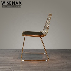 Wisemax เก้าอี้เบริเนียทำจากลวดตาข่ายทำจากโลหะพร้อมเบาะ PU สำหรับใส่ในร้านกาแฟ - Product Image 4