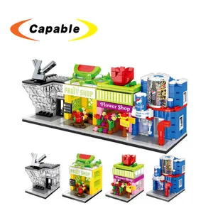 Mainan Tampilan Jalan Mini Mainan Blok EMBO Mega Blok Hobi Model Kit 3D Mainan Bangunan DIY