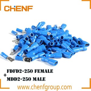 Mới nhất 6.3mm màu xanh phụ nữ hoàn toàn cách nhiệt điện kết nối spade uốn thiết bị đầu cuối - Product Image 2