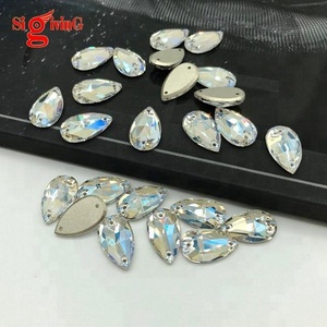 Bán buôn Top Grade SEW-on Stones 11x18 mét Giọt Nước Mắt trong New pha lê màu sắc cho khiêu vũ thời trang - Product Image 1